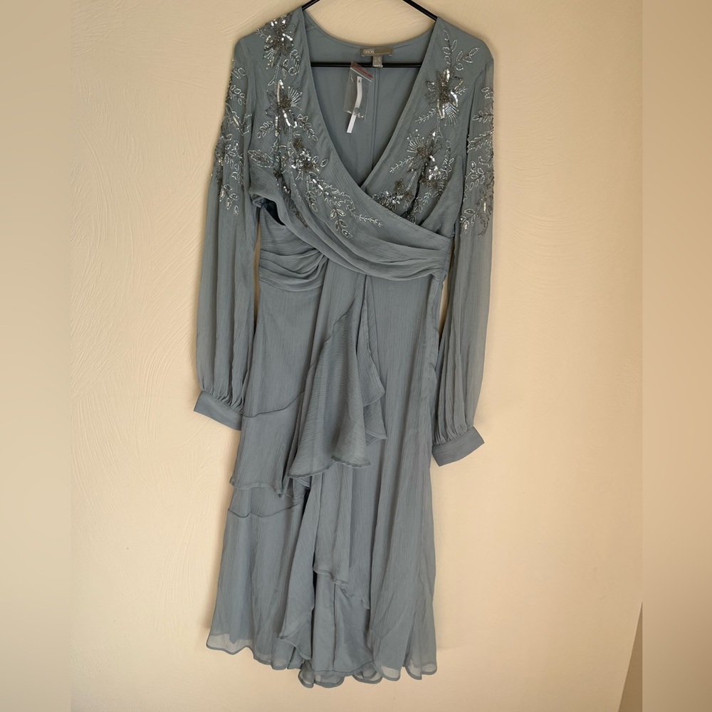 ASOS dress NEW!! So beautiful!! Beaded gray/blueish color size 8!!!